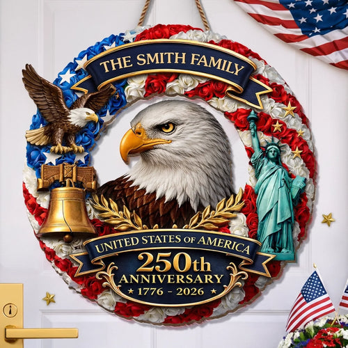 Custom wooden signage - a personalized gift for the 250th anniversary of the founding of the United States