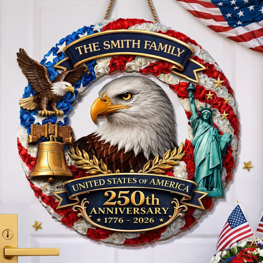 Custom wooden signage - a personalized gift for the 250th anniversary of the founding of the United States