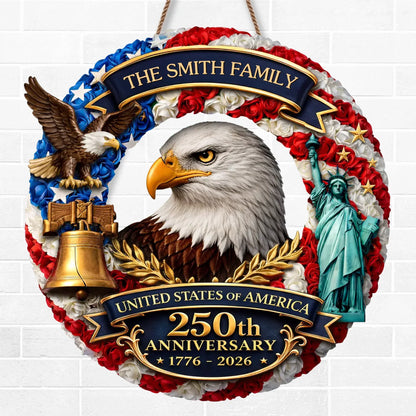 Custom wooden signage - a personalized gift for the 250th anniversary of the founding of the United States