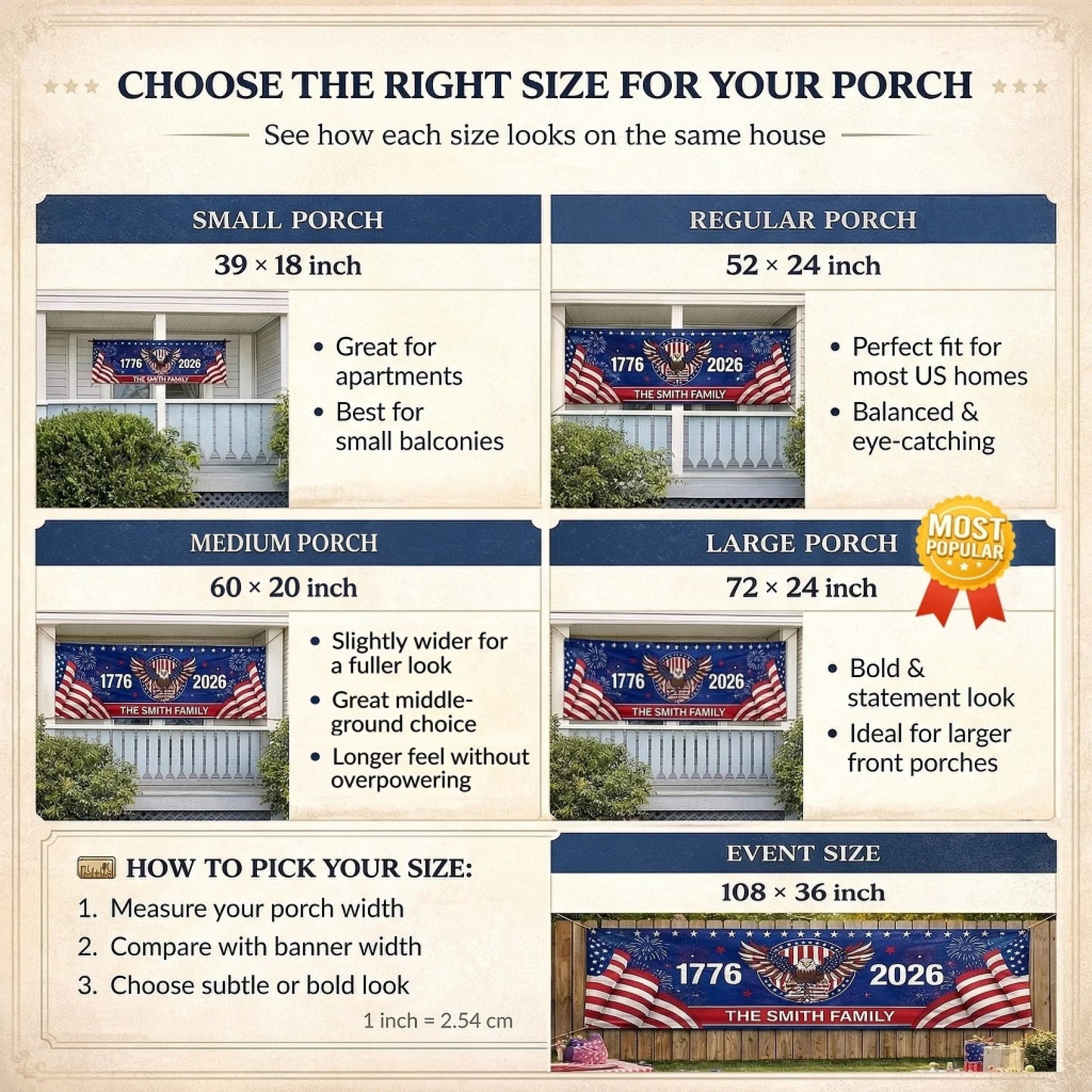 🎉Custom Horizontal Banner - Personalized America 250th Anniversary
