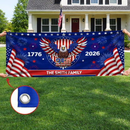 🎉Custom Horizontal Banner - Personalized America 250th Anniversary