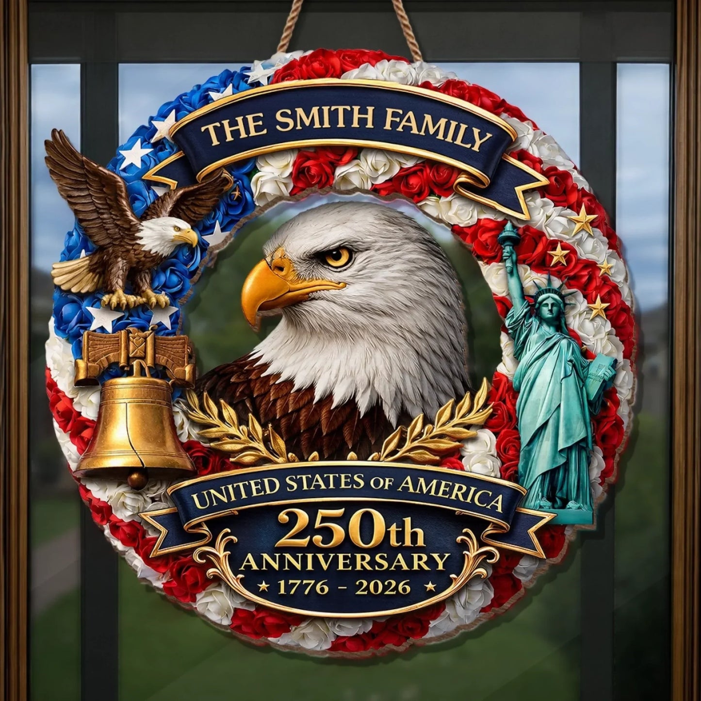 Custom wooden signage - a personalized gift for the 250th anniversary of the founding of the United States