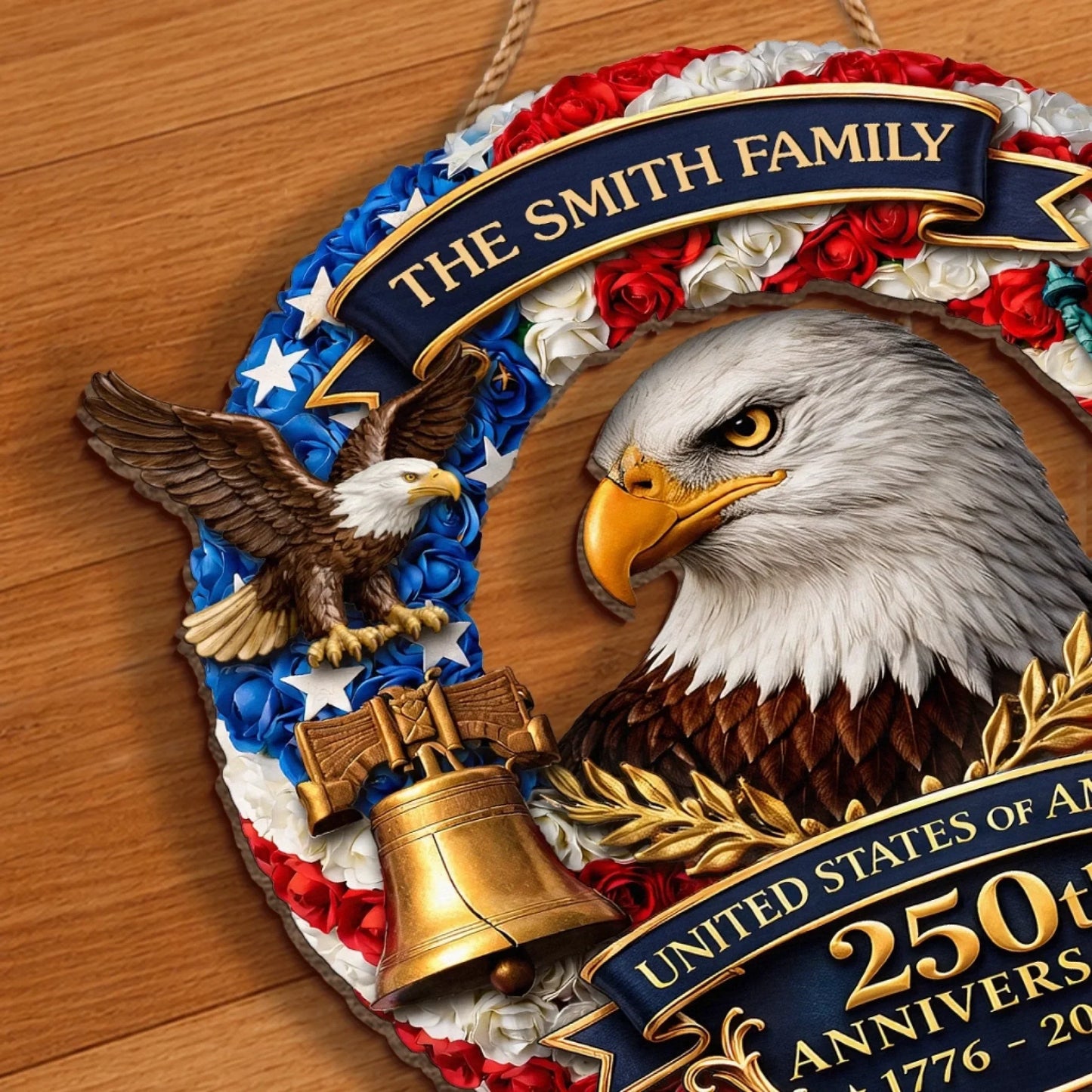 Custom wooden signage - a personalized gift for the 250th anniversary of the founding of the United States